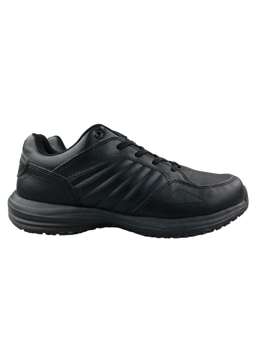 Tredsafe Women's 7W Black Faux Leather Slip Resistant Work Shoes WMTS40AG008